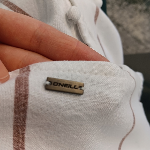 Wes White Striped Button-Up Short Sleeve Top - Picture 6 of 13